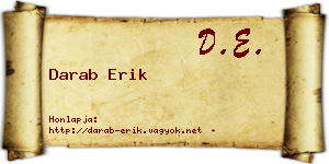 Darab Erik névjegykártya